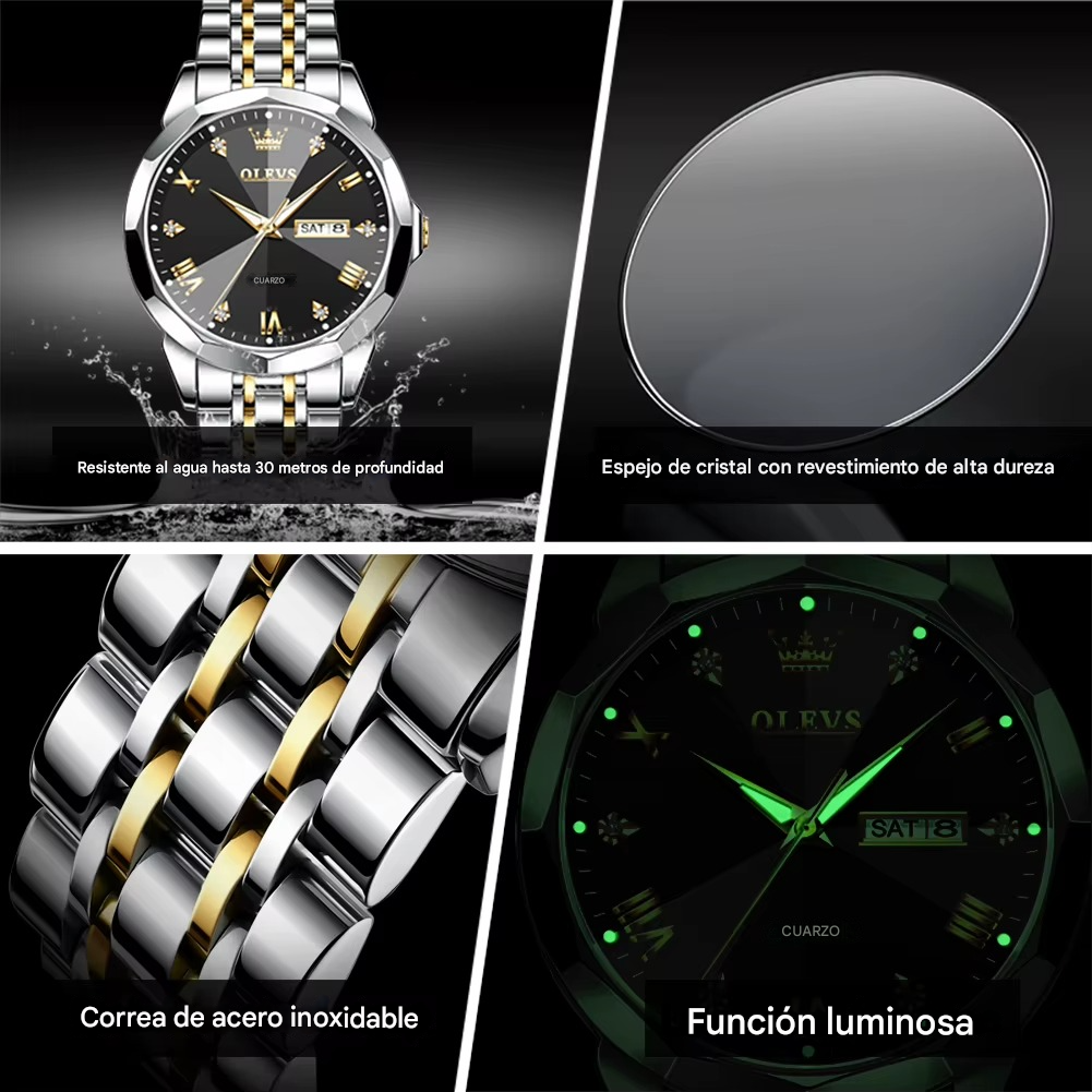 ⌚️ OLEVS 9931 SILVER BLACK - Luce clásico y elegante TIKTOK