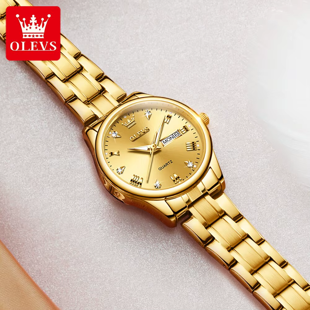 ✨ OLEVS 5563 DORADO™ – Reloj Elegante para Mujer TIKTOK