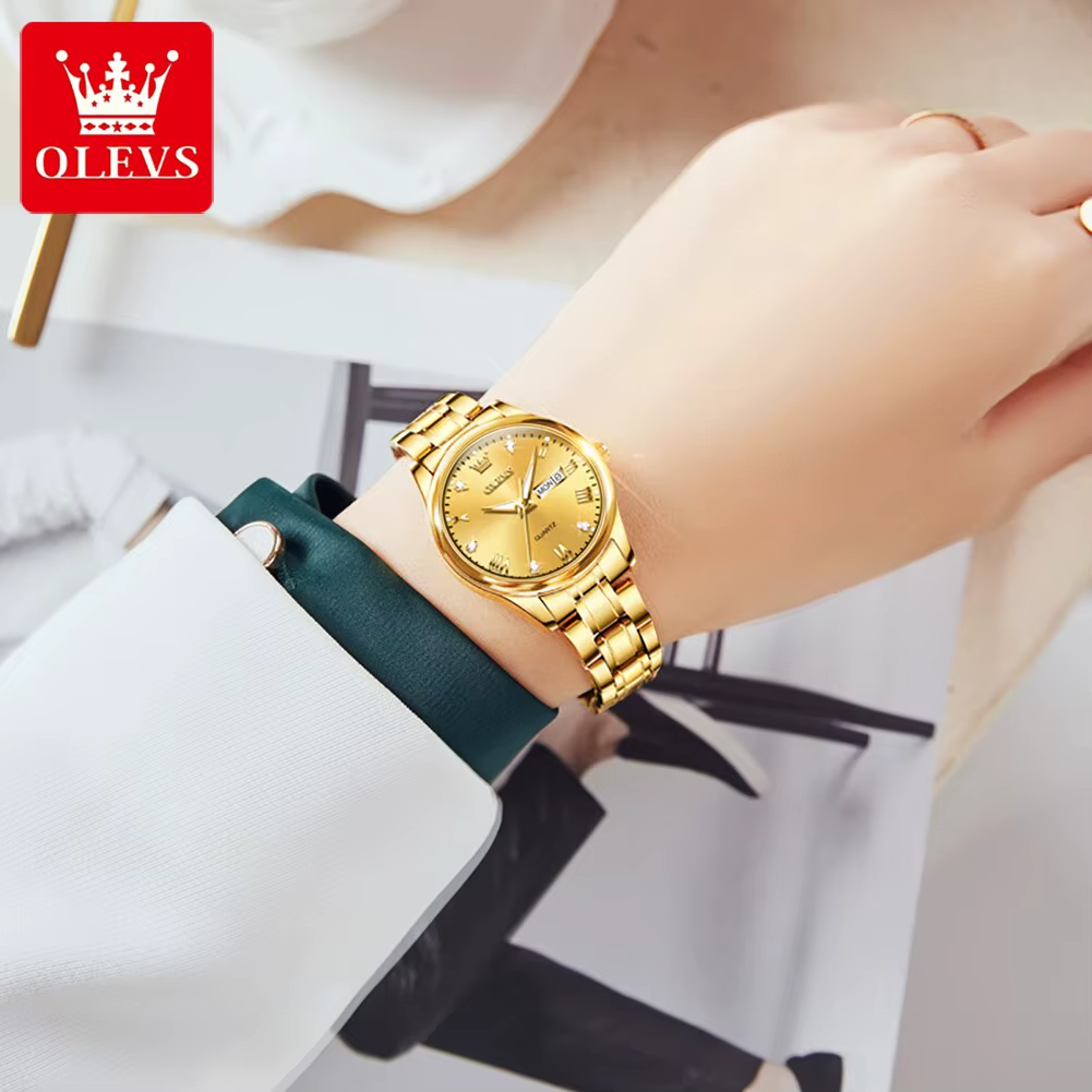 ✨ OLEVS 5563 DORADO™ – Reloj Elegante para Mujer TIKTOK