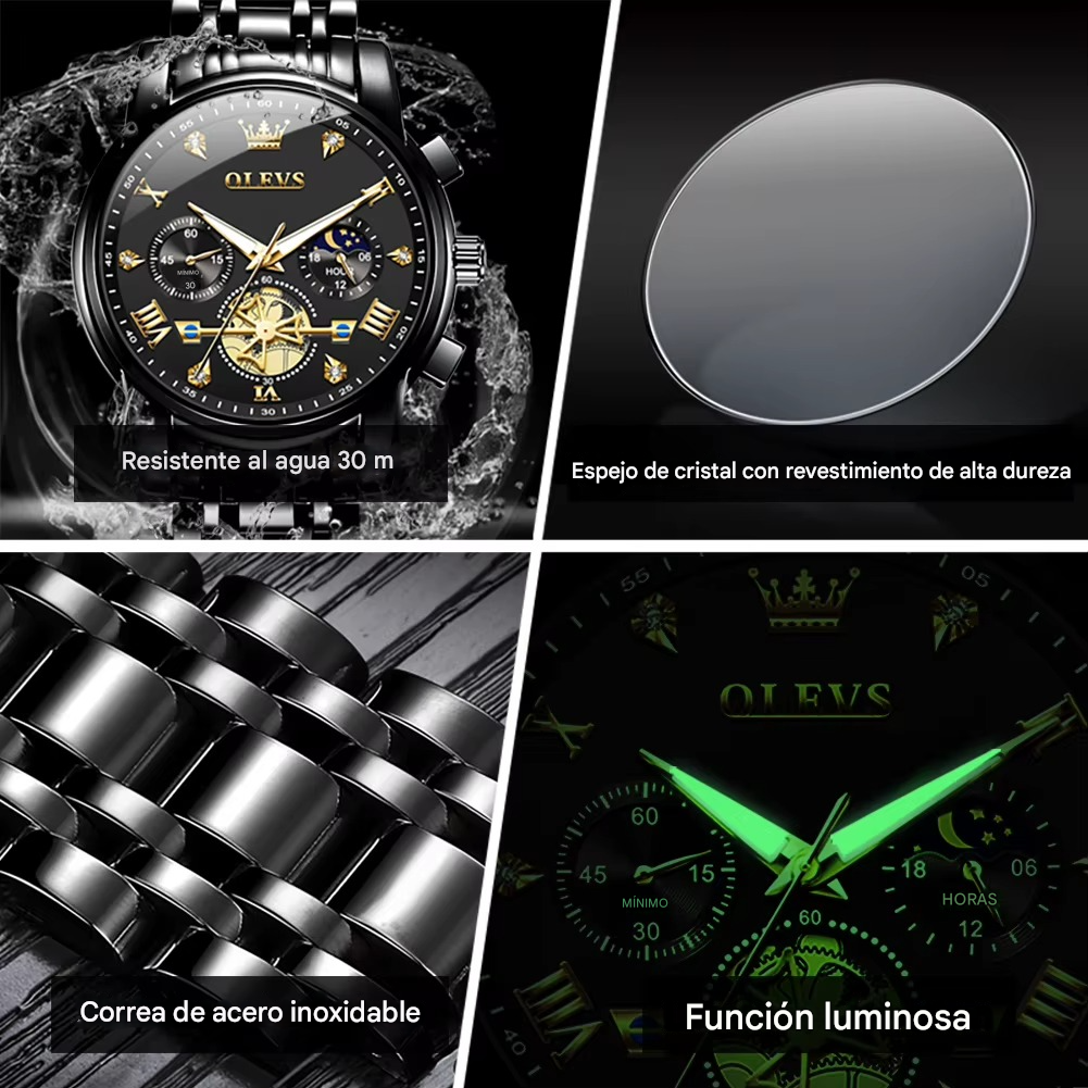 ⌚OLEVS ROYAL BLACK - Luce elegante siempre TIKTOK