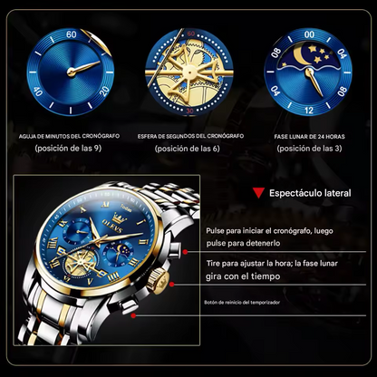 OLEVS ROYAL BLUE -Reloj de lujo Elegante Azul