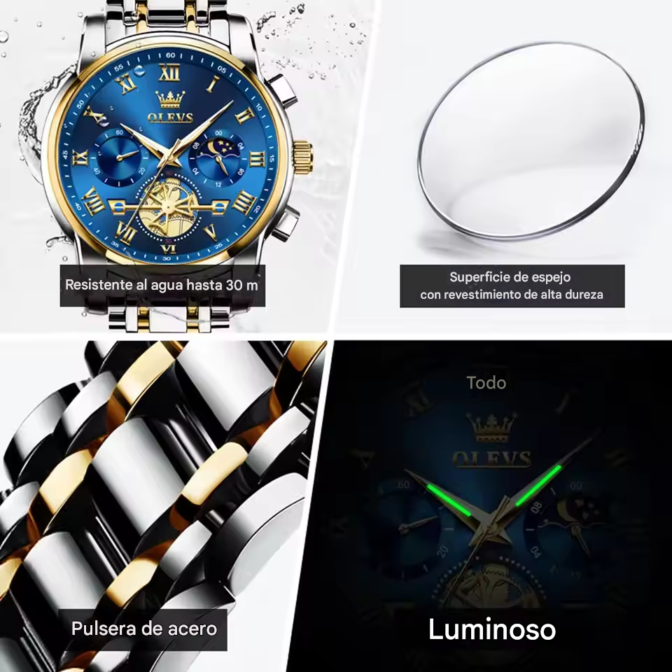 ⌚OLEVS ROYAL BLUE - Reloj de lujo para Hombre TIKTOK