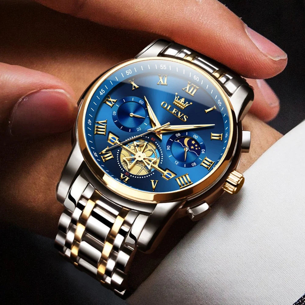 OLEVS ROYAL BLUE -Reloj de lujo Elegante Azul