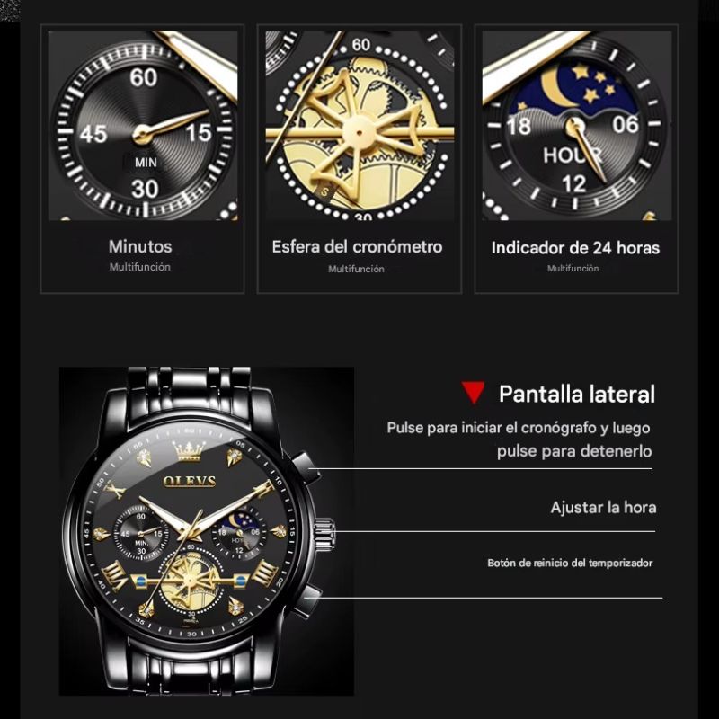 ⌚OLEVS ROYAL BLACK - Luce elegante siempre TIKTOK
